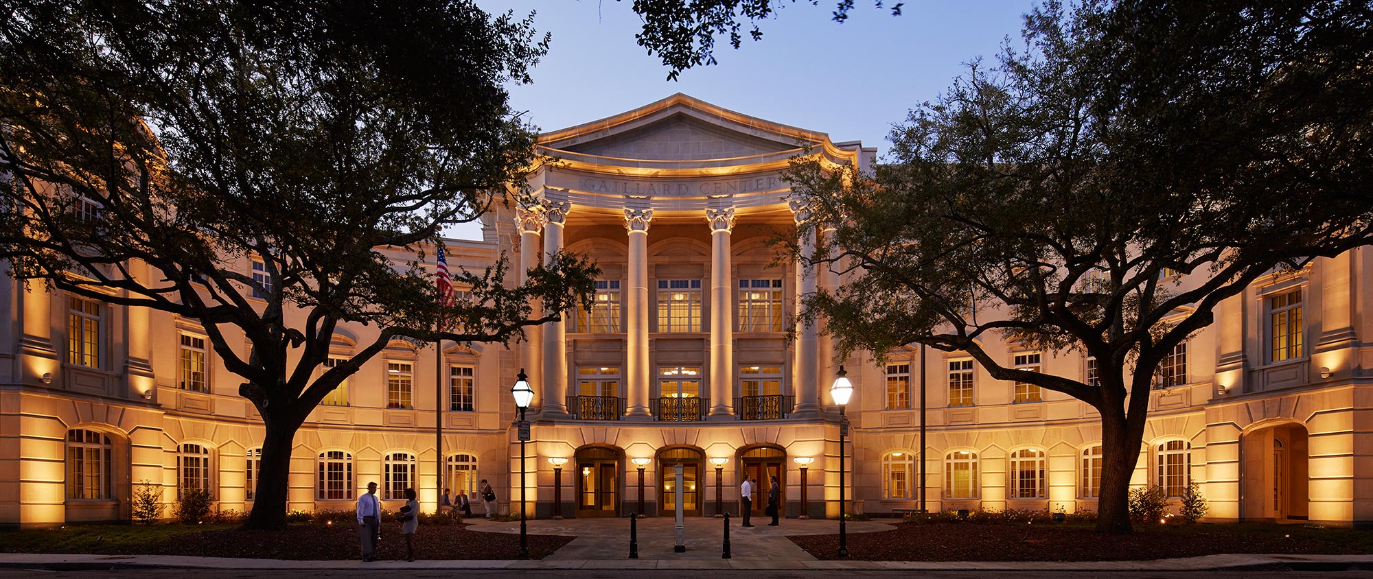 The Gaillard Center at dusk